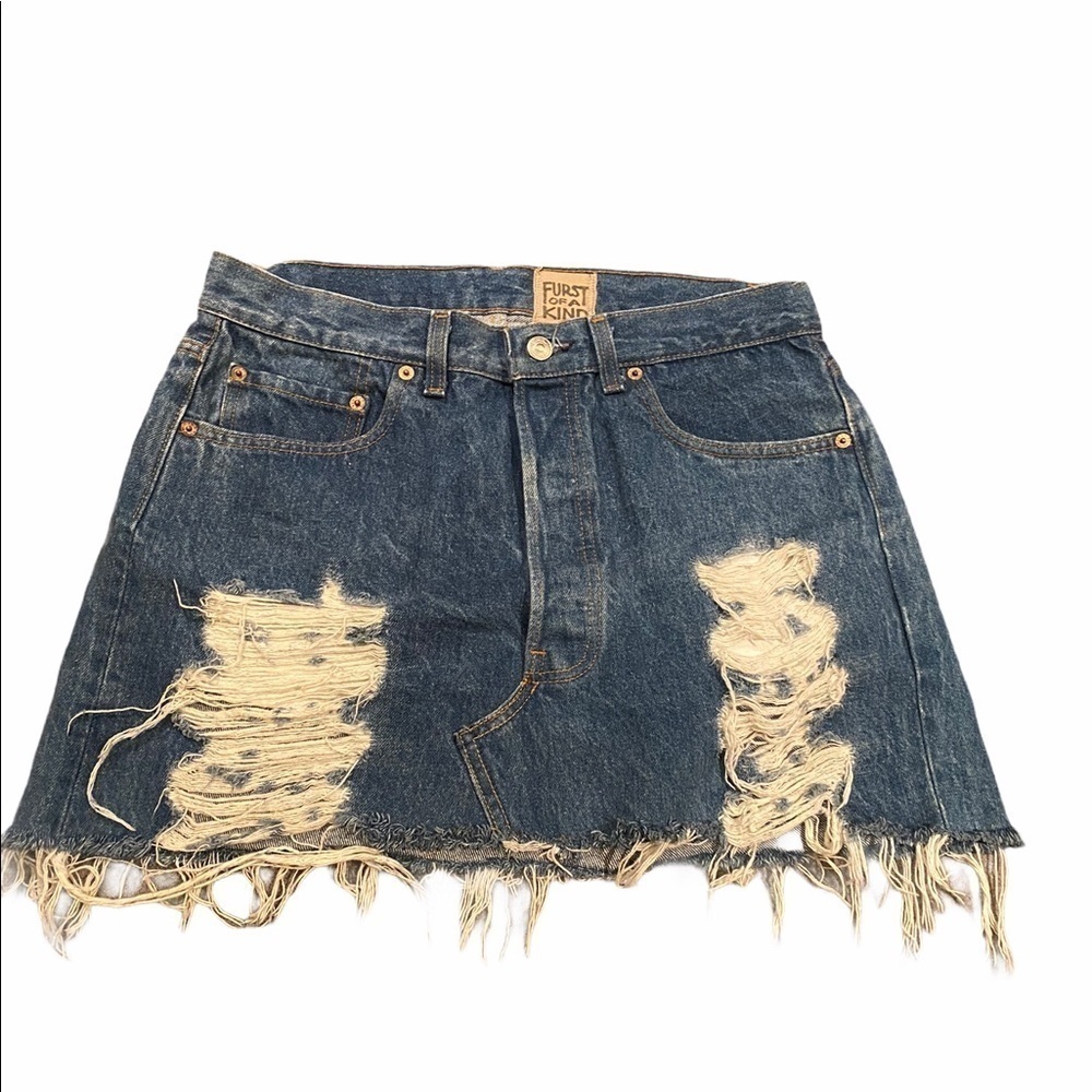 Furst of a Kind Distressed Jean Skirt